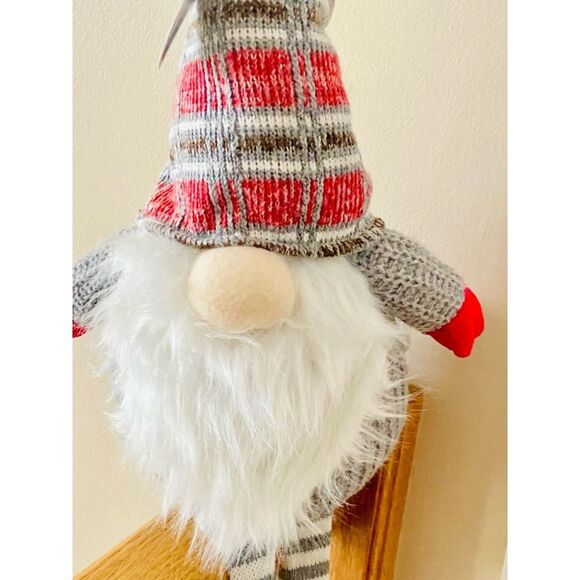Gnome Christmas Decor Gray Red -weighted NWT - Picture 3 of 3
